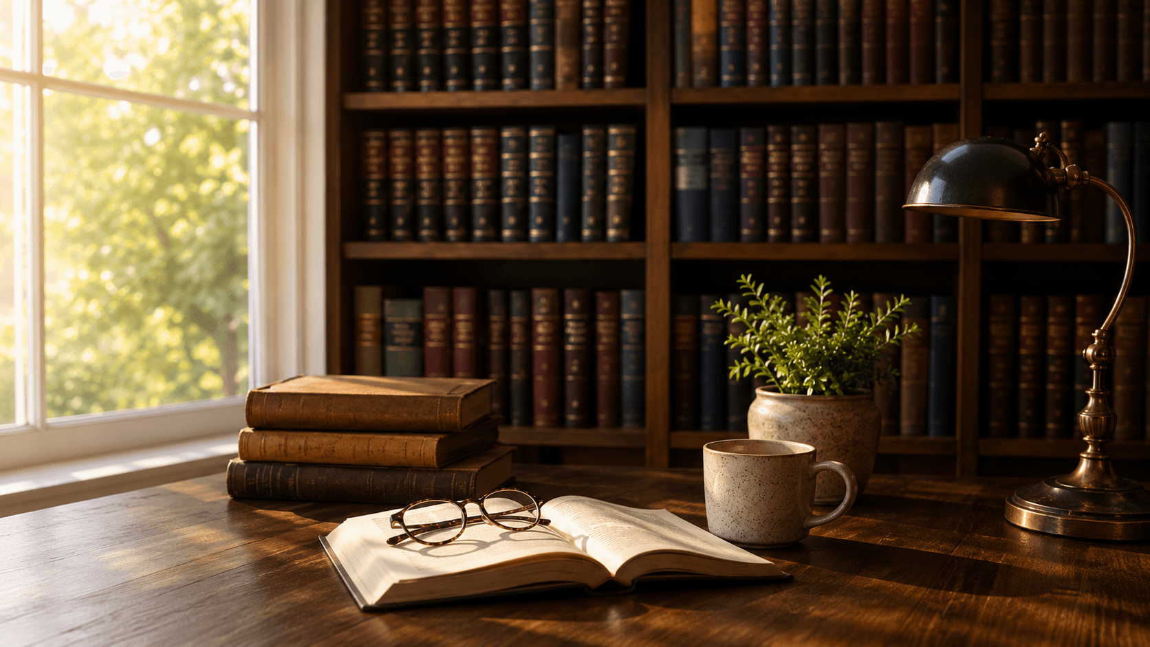 The Brown Law Firm law library — shelves of legal volumes